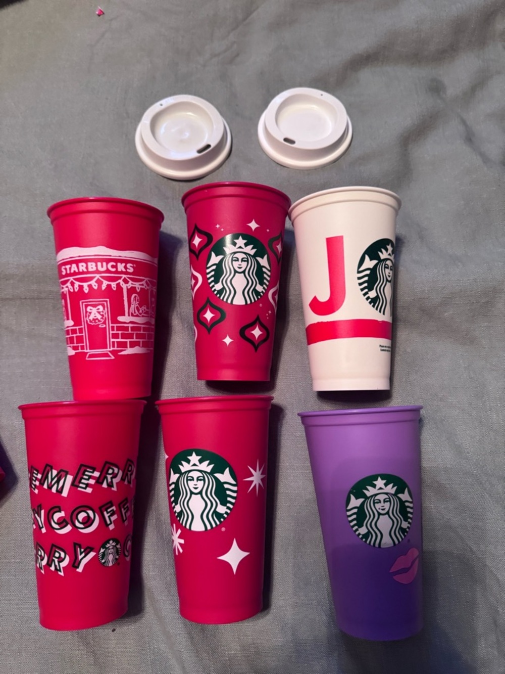 Starbucks Pink, Hot Pink & Purple Reusable Cup Set